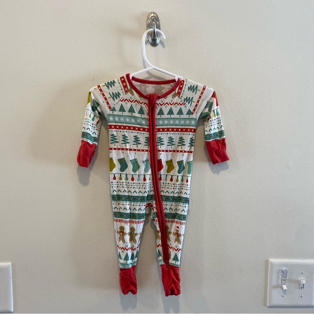 Little Sleepies newborn zippy Fair Isle bamboo convertible holiday Christmas